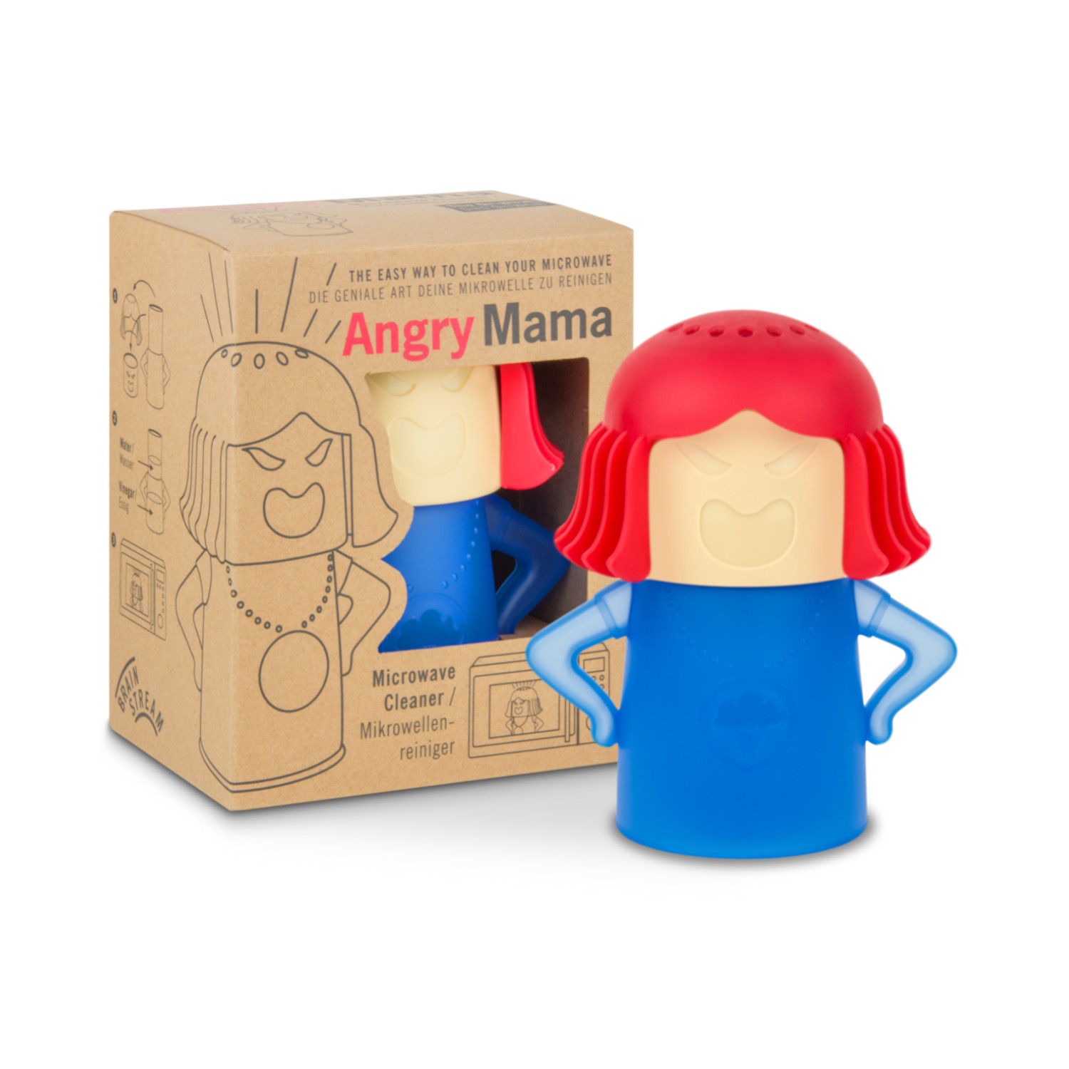 Mikrowellenreiniger - Angry Mama - Rot-Blau