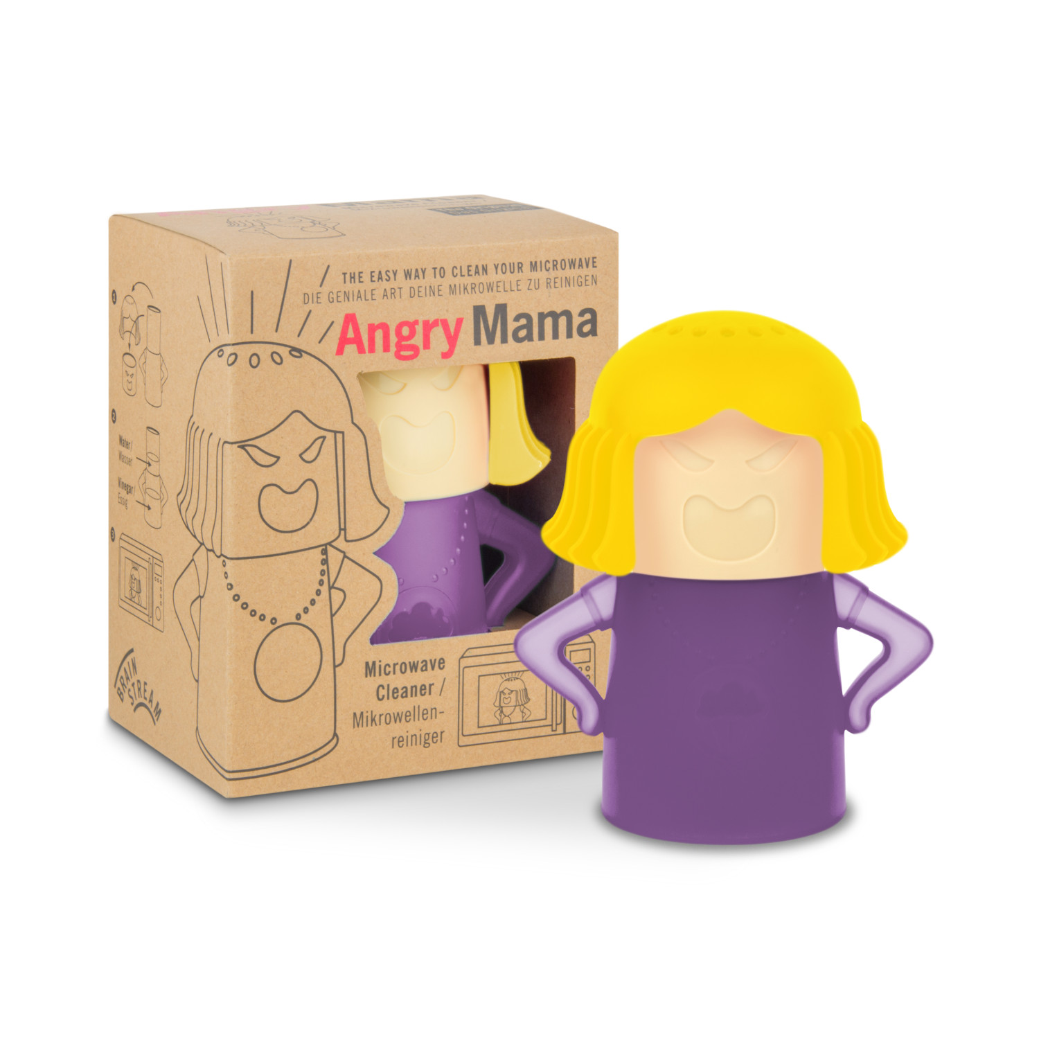 Mikrowellenreiniger - Angry Mama - Gelb-Lila